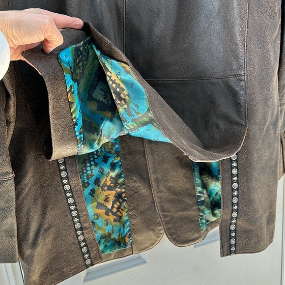 Robert Graham leather blazer jacket 44/54 - Picture 6 of 7